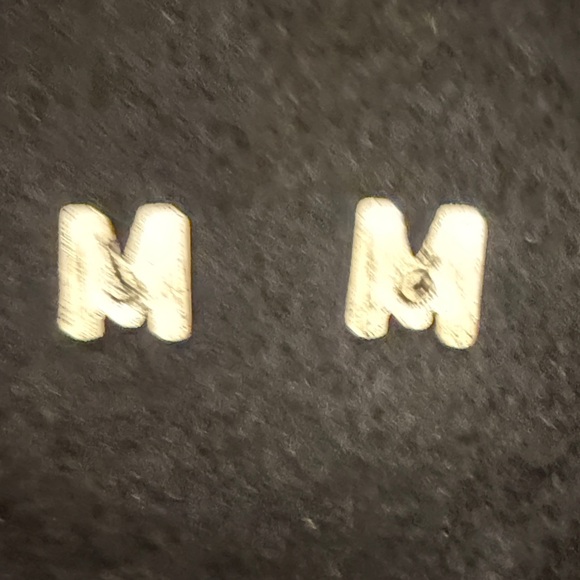 Pink and Multi Color Geometric M Earrings - Picture 3 of 4